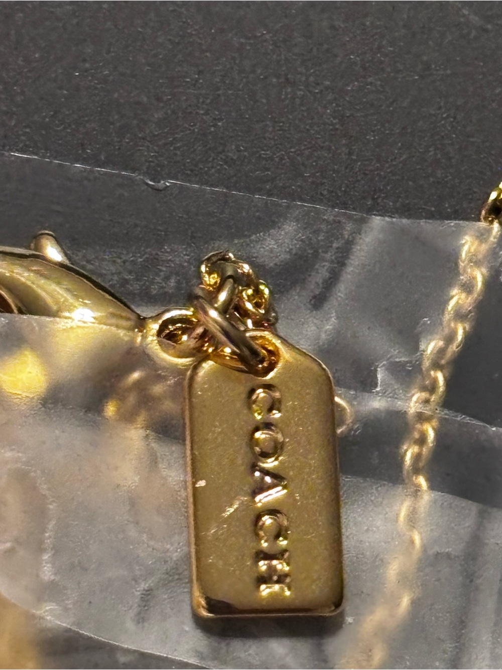 Coach Gold Crystal 'C' Logo Pendant Necklace - Picture 3 of 8